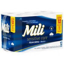 PAPEL HIGIENICO MILI FOLHA DUPLA SENSITIVE CARE C/12 30m