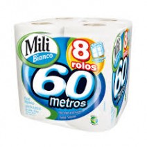 PAPEL HIGIENICO MILI FOLHA SIMPLES 60MTS C/12